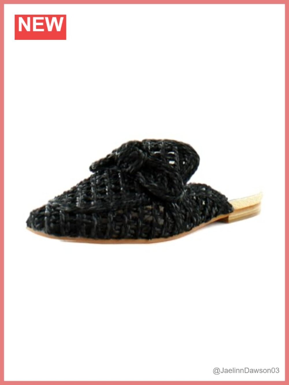 Slip On Loafer with Raffia Material Twist Bow Detail